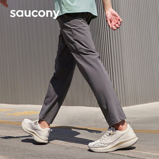 Saucony索康尼4D四面弹男裤运动梭织长裤舒适透气弹力跑步运动裤子 中灰 XL(180/88A)