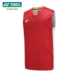 YONEX23年新款尤尼克斯羽毛球服透气速干中国国家队大赛服短袖10512CR 10513CR红色-国家队大赛服背心男 XXXL