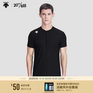 DESCENTE 迪桑特 TRAINING系列 男子短袖针织衫 D3291TTS52 BK-黑色 XL(180/100A)