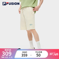 斐乐（FILA） FUSION男五分裤2023夏情侣时尚宽松多色休闲短裤 乳糖色-BG XXXL