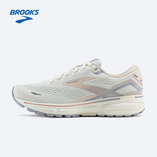 布鲁克斯（BROOKS）春季女士平衡跑步运动碳中和舒适跑鞋Ghost 15幽灵 白雪色/粉桃色/天空紫 42.5