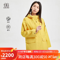 KOLON SPORT可隆女款防水运动露营休闲中长款外套夹克 麦色CN 155/XS