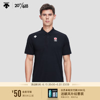 DESCENTE迪桑特 RUNNING系列 男女同款 短袖POLO衫 D3293RPS95C NV-藏青色 XL(180/100A)