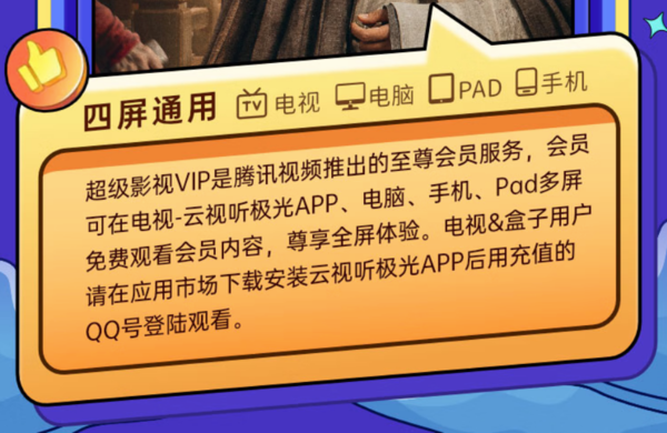 Tencent Video 腾讯视频 超级影视VIP会员年卡