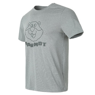 Marmot 土拨鼠 清仓Marmot土拨鼠男士夏季字母薄款户外速干圆领t恤短袖半袖
