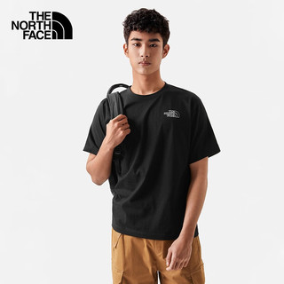 北面（The North Face）北面短袖T恤男户外棉质亲肤透气23上新81N2 JK3/黑色 S/165