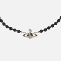 Vivienne Westwood Messaline黑玛瑙铂金choker项链