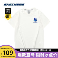 斯凯奇Skechers速干短袖女子T恤抗皱有型运动上衣 棉花糖白/0074 XXL