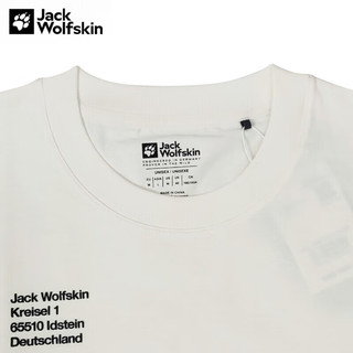 Jack Wolfskin狼爪t恤情侣23春夏吸湿速干棉短袖透气舒适上衣5822032 羽白色 S