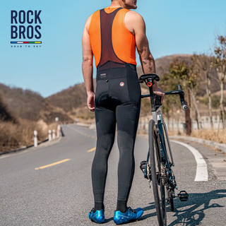 洛克兄弟（ROCKBROS）天路系列骑行裤男透气夏季公路自行车骑行服背带长裤速干 黑色 XXXL