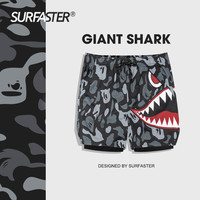 速浪双层泳裤男士短裤游泳健身酷炫迷彩风温泉防尴尬 迷彩巨鲨 S