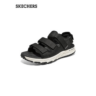 斯凯奇（SKECHERS）男子轻便户外休闲耐磨魔术贴凉鞋舒适237586 黑色/白色/BKW 39.5