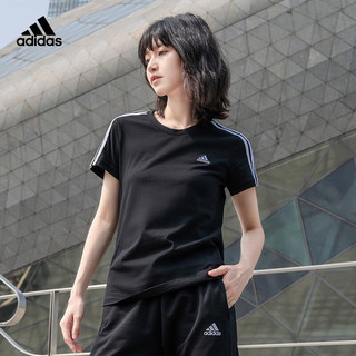 adidas 阿迪达斯 运动跑步套装女装 2023夏季新款运动服t恤圆领短袖 休闲女裤长裤 GL0784+GP0659 M