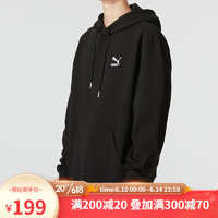 彪马（PUMA）刺绣LOGO连帽男运动休闲针织卫衣套头衫537688-01 537688-01 S