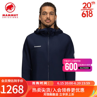 MAMMUT 猛犸象 Glider 男士轻薄透气防风防泼水防撕裂皮肤风衣 深海蓝色