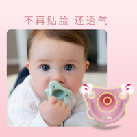 布朗博士 婴儿安抚奶嘴一体化硅胶设计亲肤哄睡宝宝0-6月适用 青绿色