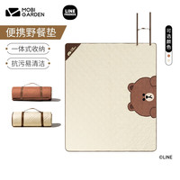 牧高笛(MOBIGARDEN)帐篷全自动户外公园露营亲子速开帐篷零动大空间家庭便携式折叠 小熊野餐垫(白色)