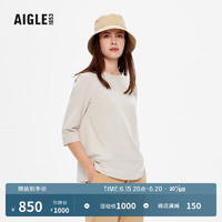 AIGLE艾高2023年春季新品女吸湿排汗UPF50+防晒防紫外线户外T恤 貂杏色 AK042 40(170/92A)