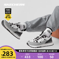 斯凯奇Skechers女鞋可颂鞋低帮休闲运动鞋177072白色/黑色/灰色/WBGY 40