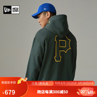 NEW ERA 纽亦华 2023新款MLB卫衣情侣刺绣简约百搭运动连帽衫 13546485-绿色 S