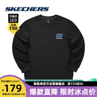 SKECHERS 斯凯奇 运动卫衣女秋季套头圆领长袖上衣男款 0018碳黑 L