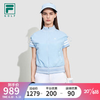 FILA 斐乐 官方女子梭织马甲2023夏季新款宽松立领高尔夫运动上衣 天晴蓝-LB 175/92A/XL