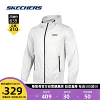 SKECHERS 斯凯奇 夏季男子梭织遮阳连帽外套P223M038 00PD/淡灰色 XL