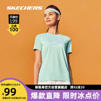 斯凯奇Skechers女子短袖T恤速干吸湿透气舒适 港灰色/01P9(女款) XL