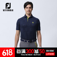 Footjoy高尔夫服装FJ男士舒适透气防紫外线抗菌春夏golf短袖Polo衫t恤 80480-海军蓝 M
