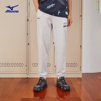 Mizuno 美津浓 男23春季新款抽绳透气舒适休闲长裤HERITAGE棒球文化运动长裤 05/中灰 S