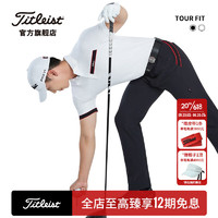 Titleist泰特利斯高尔夫服装男士短袖23夏季TOUR FIT男装高弹修身POLO衫 白色 L