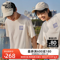 北面（The North Face）T恤男女同款情侣爱心短袖春夏户外舒适透气半袖81MP N3N/白色 XL/180