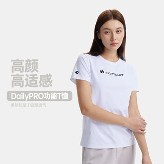 HOTSUIT后秀短袖科技T恤女款2023夏季新款吸湿速干柔软圆领休闲运动上衣 银白色 3XL