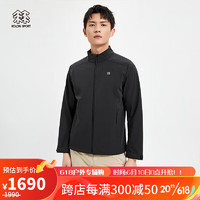 KOLON SPORT可隆户外弹力3L复合软壳防泼水防风立领夹克外套 黑色BL 190/4XL