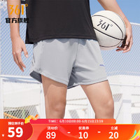 361度运动短裤男2023夏季新款薄款针织短裤男士常规裤子 铅灰 4XL