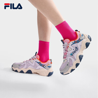 斐乐（FILA）官方猫爪4代FLUID 4女鞋复古运动鞋2023夏新款老爹鞋厚底休闲鞋 雨雾灰/鸽子灰-ND 36.5