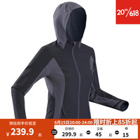 迪卡侬户外登山夹克软壳衣防风衣薄款外套女运动外套ODT1 女款黑色_23年新 XL