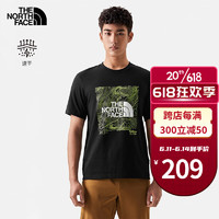 北面（The North Face）T恤男女款春季新款户外运动服徒步休闲上衣透气吸汗快干短袖 JK3/黑色 S