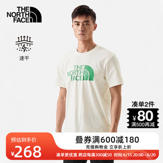 北面（The North Face）短袖T恤男户外舒适透气快干半袖23春夏上新81NW N3N/米白色 M/170