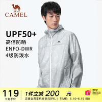 骆驼 CAMEL户外防晒衣2023春夏男女款UPF50+凉感防晒皮肤皮肤衣套装 8093，冰河银（男女同款，女拍小一码） S