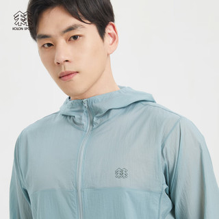 KOLON SPORT/可隆超轻防风夹克 韩国同款 男子户外轻盈越野跑连帽外套夹克 LHJK3MNK35-OC 海蓝 170/M