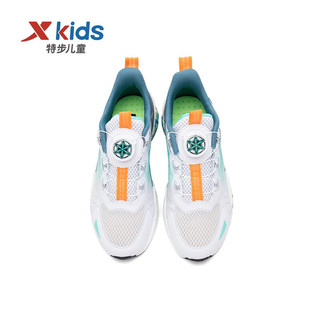 特步（XTEP）儿童男童中大童童鞋聚能弹科技透气舒适跑鞋 新白色/智能蓝 40码