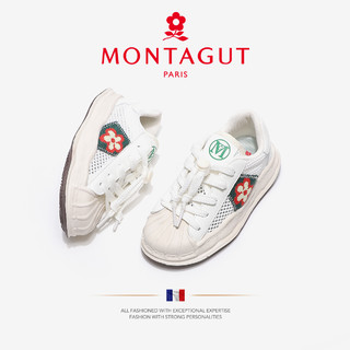 Montagut梦特娇男女童运动鞋2023夏季新款儿童透气板鞋网面休闲鞋
