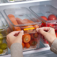 纳川厨房冰箱收纳盒水果蔬菜鸡蛋保鲜盒分装冷冻食品专用密封储物盒 透明白-1个装
