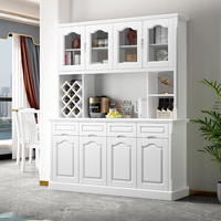 贵妃实木间厅柜客厅玄关柜门厅柜装饰隔断酒柜中式双面屏风现代储物柜 实木组合柜1.6米 白色