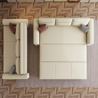 塞纳春天 奶油风可折叠多功能电动沙发床两用小户型客厅卧室阳台沙发带储物 高密度海绵 1.9米沙发床