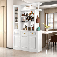 贵妃实木间厅柜客厅玄关柜门厅柜装饰隔断酒柜中式双面屏风现代储物柜 实木间厅柜1.2米 白色