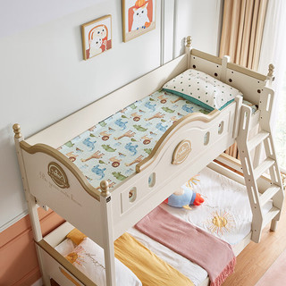 林氏家居儿童床上下铺美式双层床子母床高低床+上下床垫1.2m