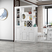 贵妃实木间厅柜客厅玄关柜门厅柜装饰隔断酒柜中式双面屏风现代储物柜 实木间厅柜1.8米 白色