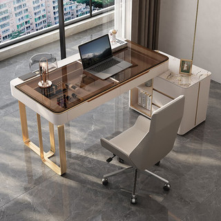 欧荷家具意式轻奢岩板办公书桌化妆一体卧室现代简约高级感设计师梳妆台 1.2m单书桌